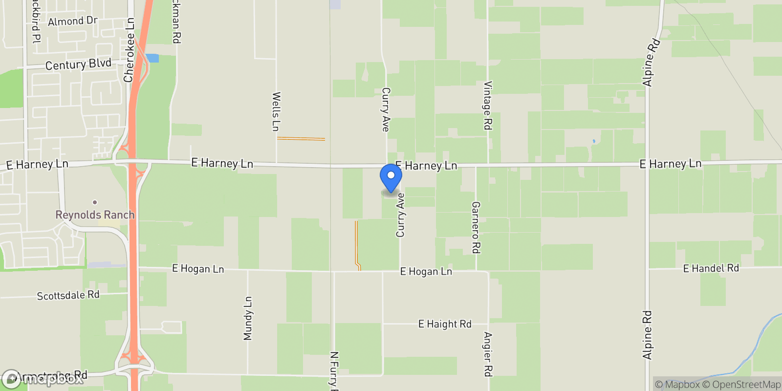 Map showing 13299 Curry Ave, Lodi, California, United States.