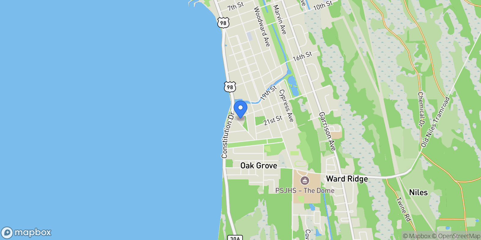 Map showing 107 Dupont Drive, Port St Joe, FL 32456, Port St. Joe, Florida, United States.