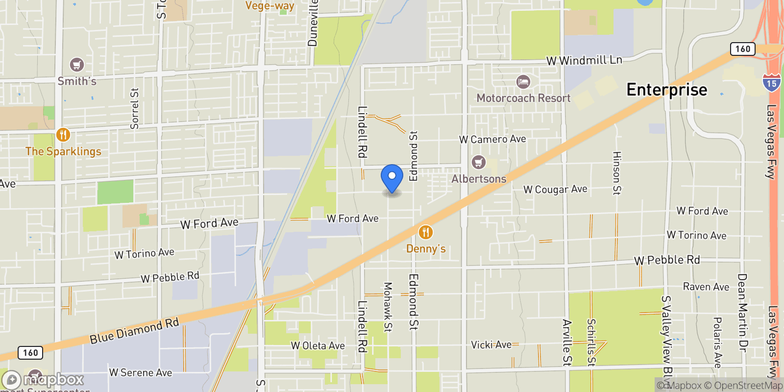 Map showing 8610 Mohawk Street, Las Vegas, Nevada, United States.