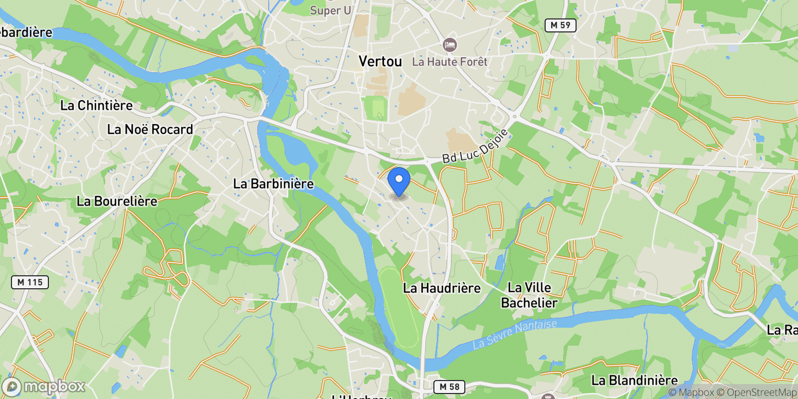 Map showing Vertou, Pays de la Loire, France.