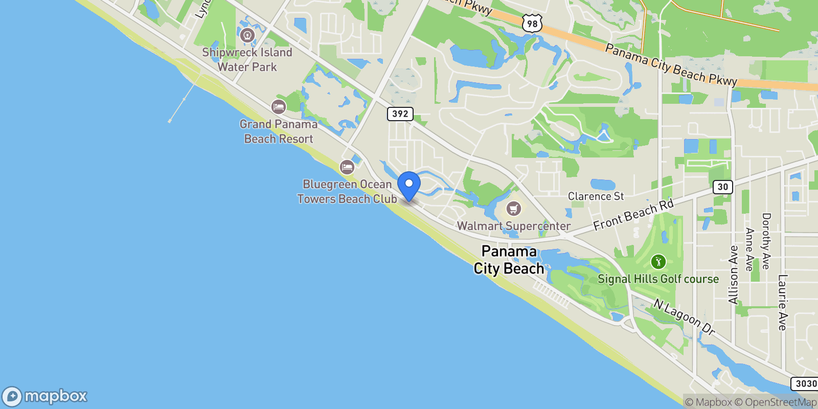 Map showing 10901 Front Beach Road #402, Panama City Beach, FL 32407, Panama City Beach, Florida, United States.