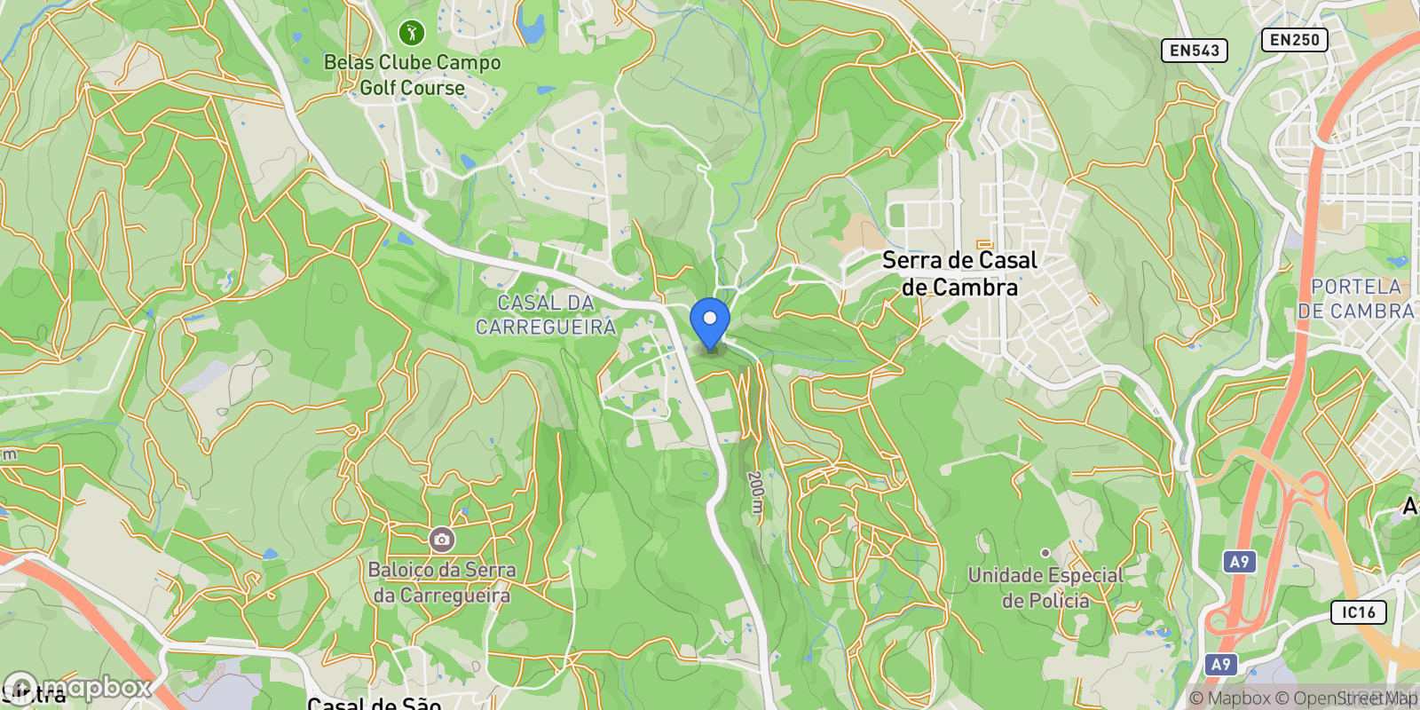 Map showing Lisboa, Belas, Lisbon, Portugal.