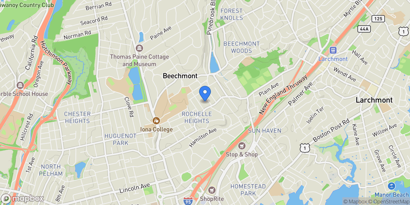 Map showing 12 Congress Street, New Rochelle, New York, United States.