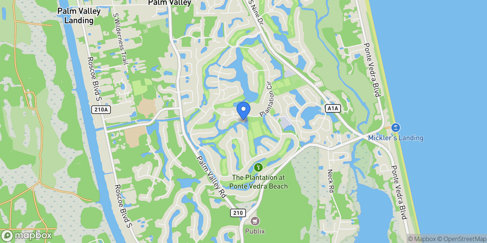 Map showing 225 Cannon Court E , Ponte Vedra Beach, FL 32082, Ponte Vedra Beach, Florida, United States.