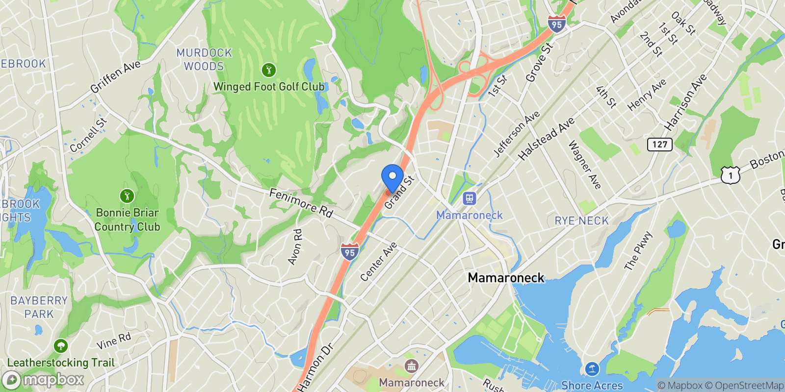 Map showing 207 Grand Street, Mamaroneck, New York, United States.