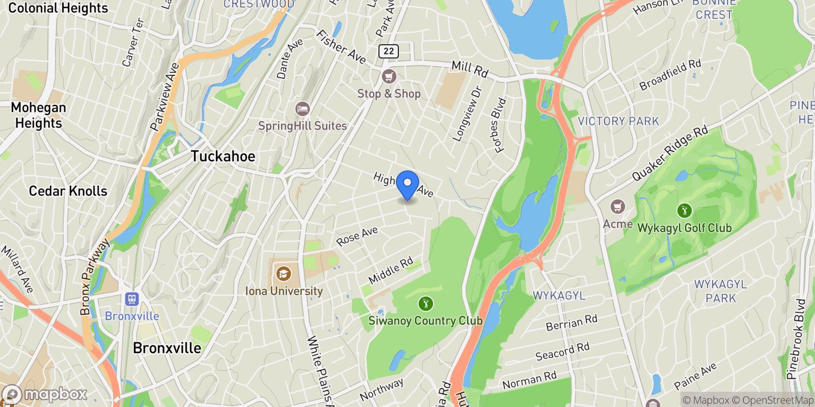 Map showing 181 Beech Street, Eastchester, New York, United States.