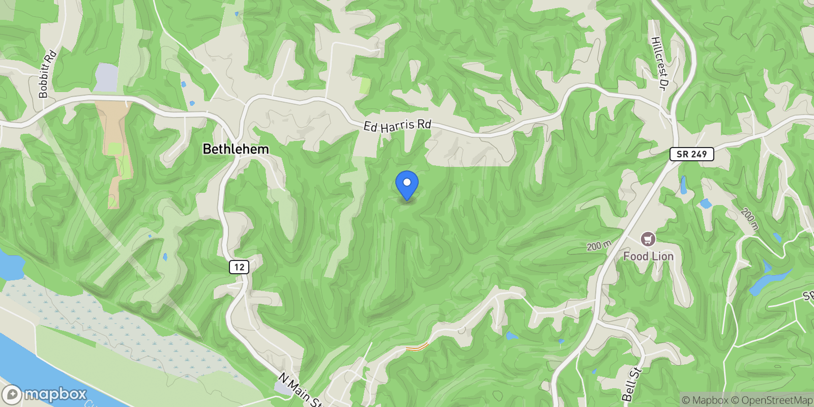 Map showing 294 Ed Harris Rd, Pegram, Tennessee, United States.