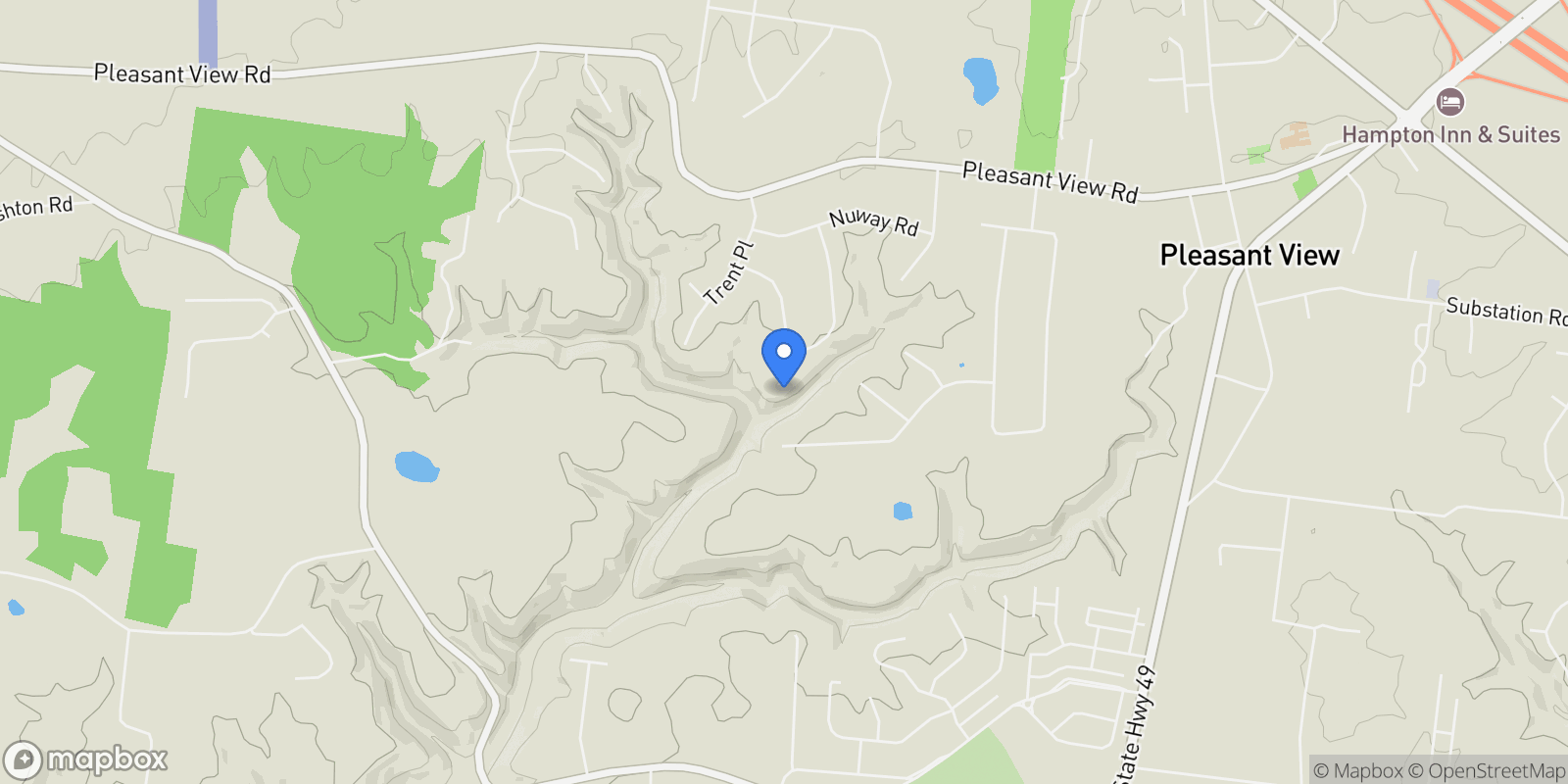 Map showing 1365 Seymour Dr, Pleasant View, Tennessee, United States.