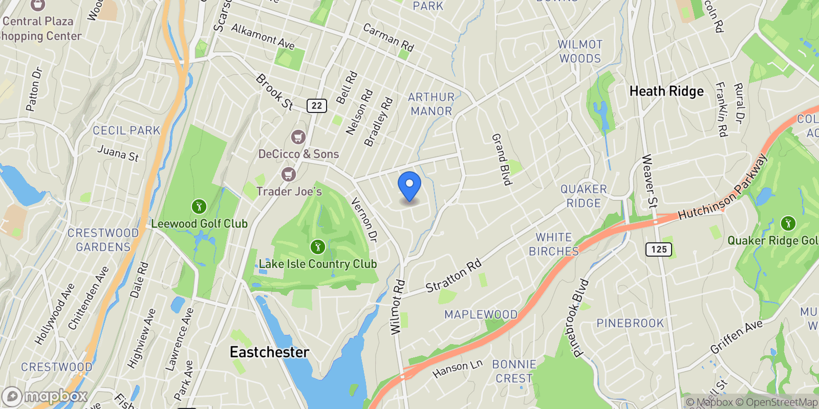 Map showing 155 Hilburn Road, Scarsdale, New York, United States.