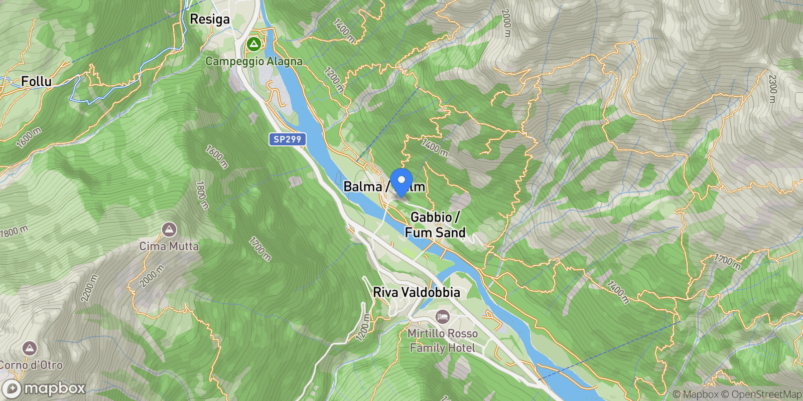 Map showing Piana Fuseria, Gabbio, Piedmont, Italy.