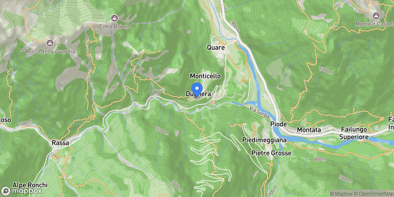 Map showing frazione Dughera, Dughera, Piedmont, Italy.