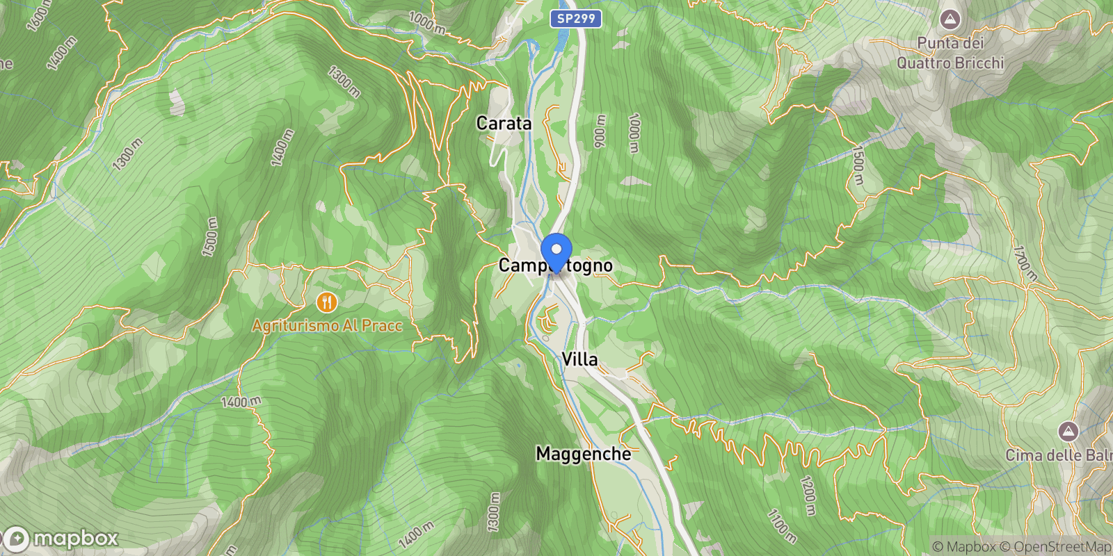Map showing via Camproso 1, Campertogno, Piedmont, Italy.