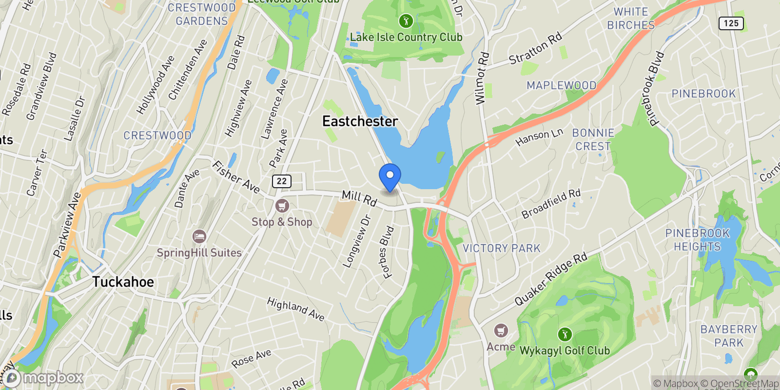 Map showing 6 Manchester Road #1, Eastchester, New York, United States.