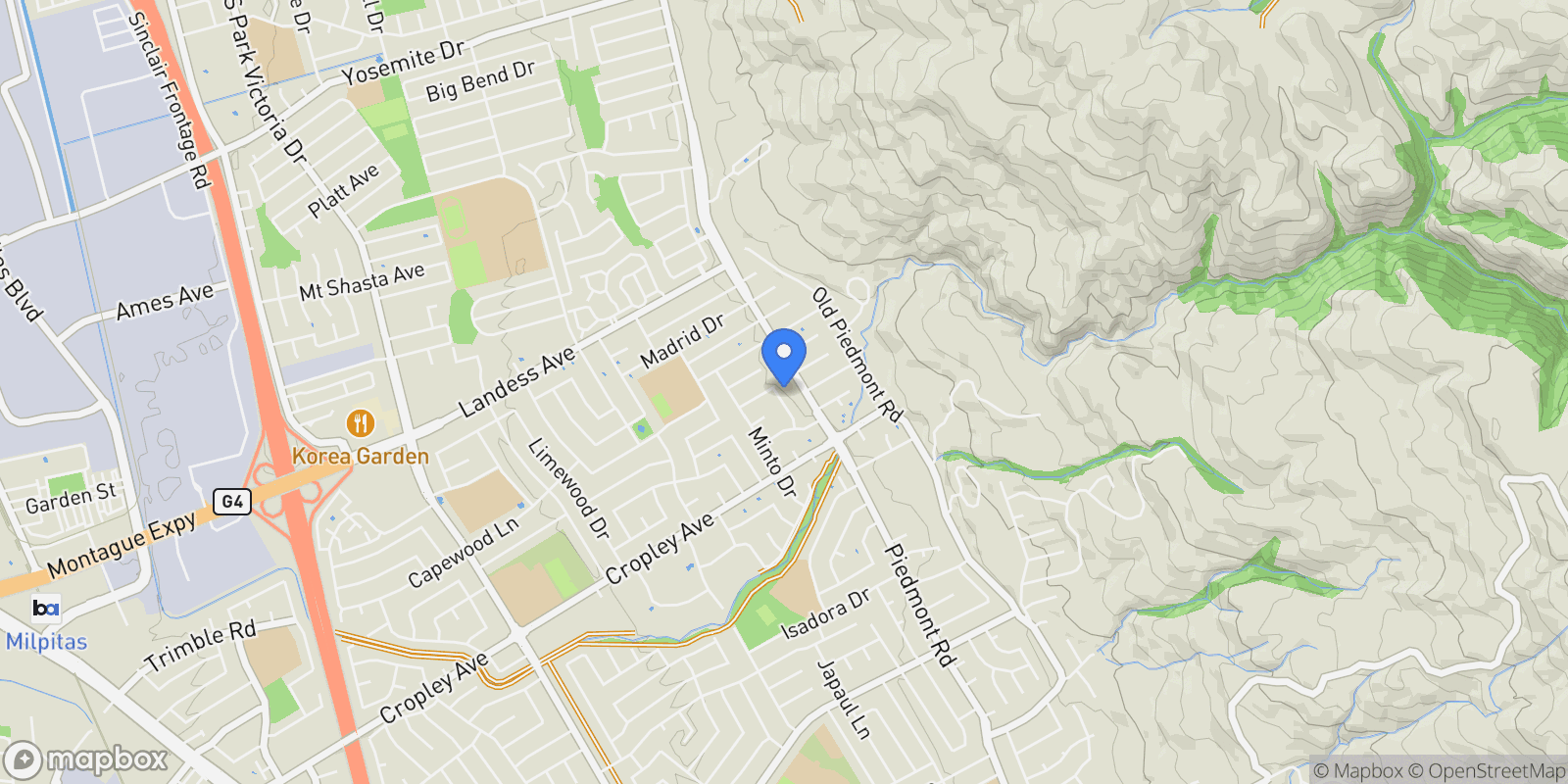 Map showing 3555 Laurant Way, San Jose, California, United States.
