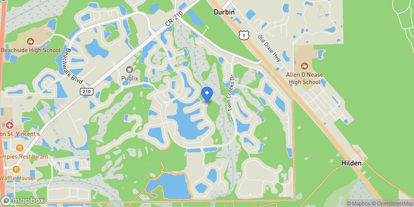 Map showing 480 Loosestrife Way , St. Augustine, FL 32095, St. Augustine, Florida, United States.