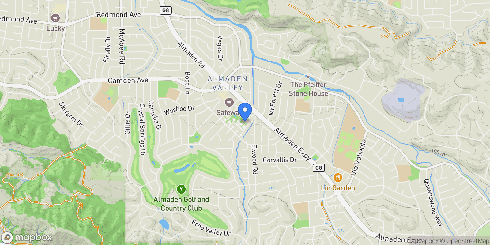 Map showing 6649 Bunker Hill Ct, San Jose, California, United States.