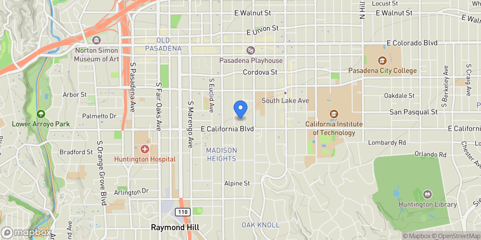 Map showing 515 S Madison Avenue 2, Pasadena, CA 91101, Altadena, California, United States.