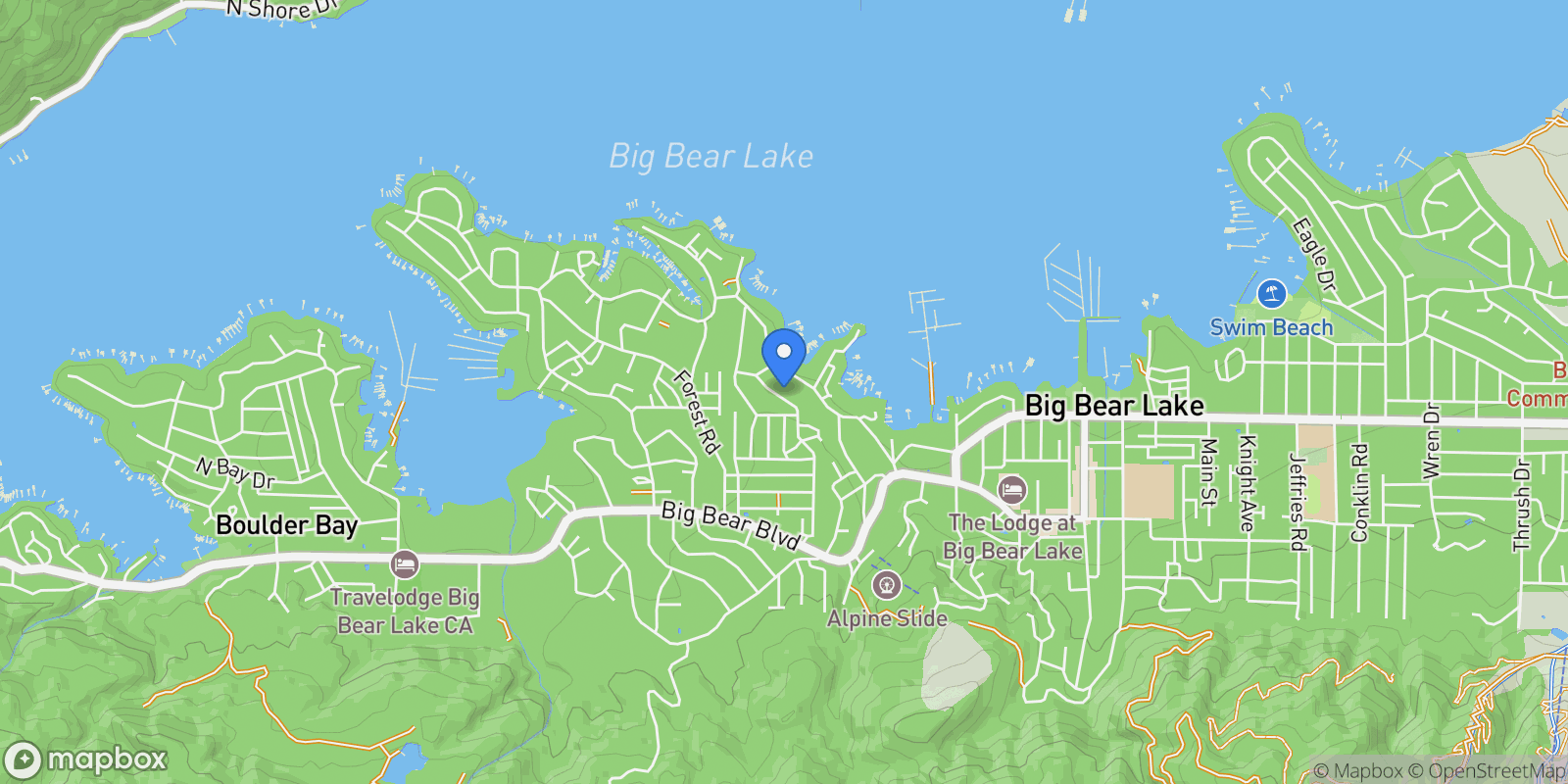 Map showing 465 Temple Lane, Big Bear Lake, CA 92315, Big Bear Lake, California, United States.