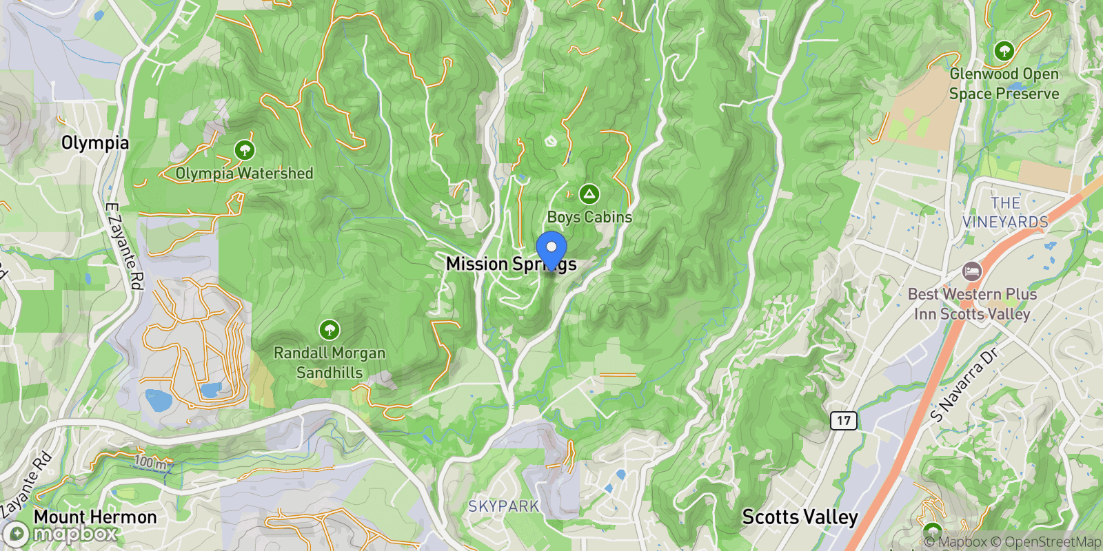 Map showing 423 Nelson Rd., Scotts Valley, California, United States.