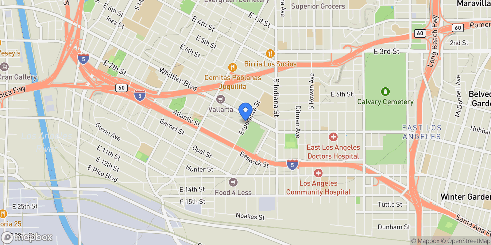 Map showing 921 Esperanza Street, Los Angeles, CA 90023, Los Angeles, California, United States.