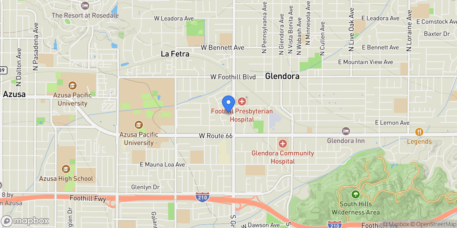 Map showing 619 W Leeside Street, Glendora, CA 91741, Glendora, California, United States.