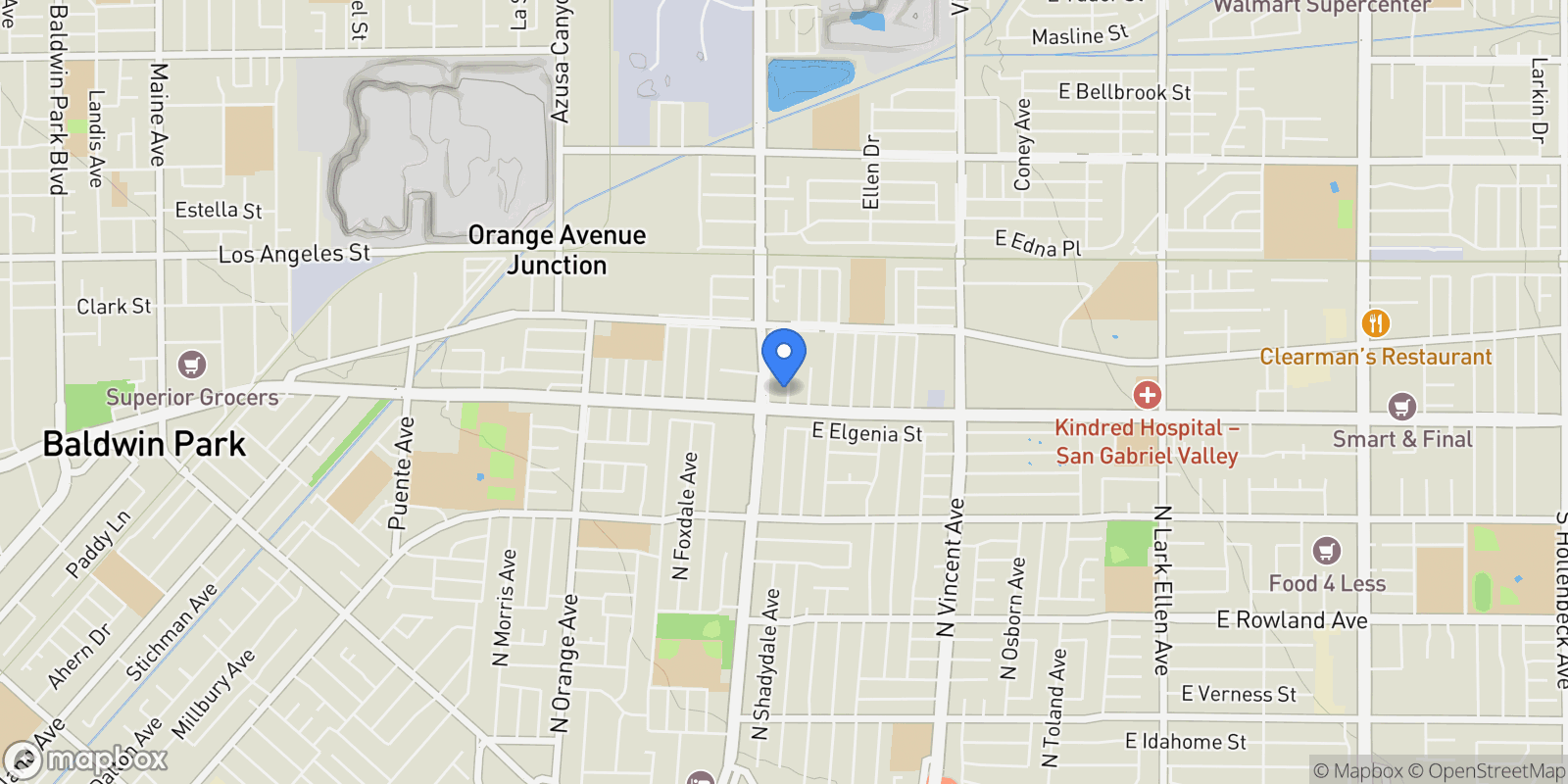 Map showing 4015 N Shadydale, Covina, CA 91722, Covina, California, United States.