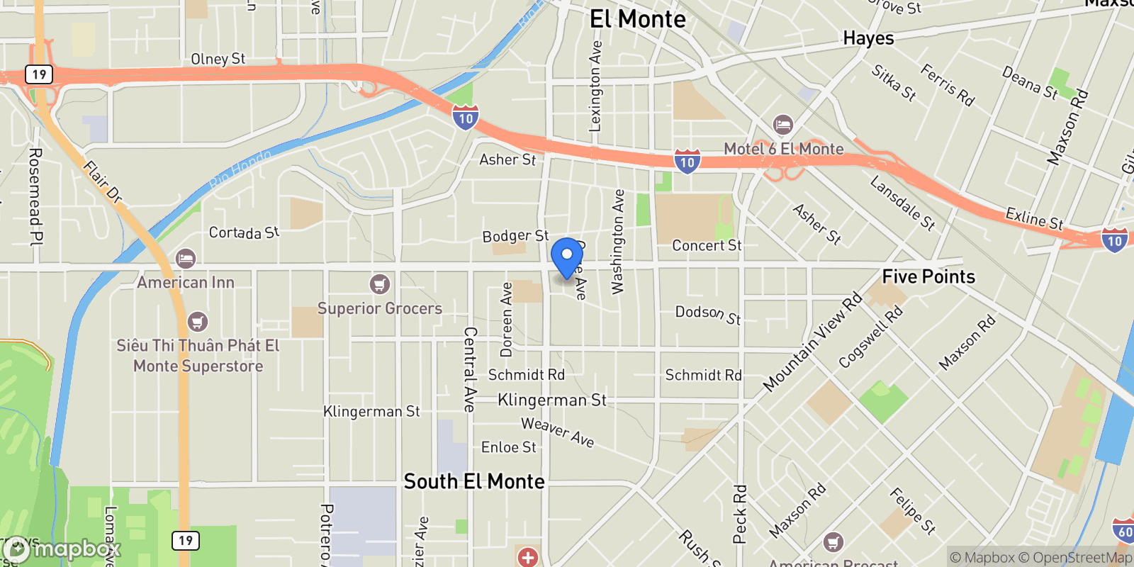 Map showing 2802 Granada Avenue, El Monte, CA 91733, El Monte, California, United States.