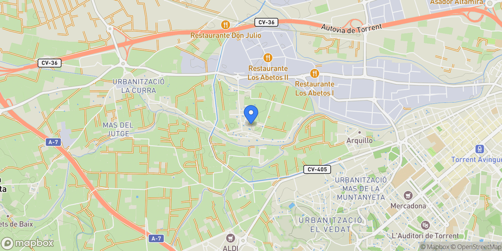 Map showing Zona Mas del Jutge, Torrent, VALENCIA, Torrent, Torrent, Valencian Community, Spain.