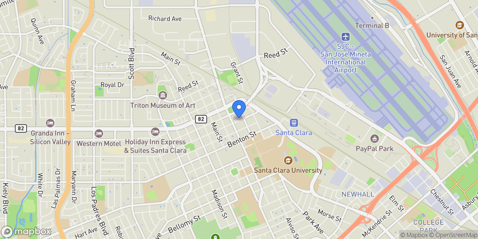 Map showing 841 Harrison Street, Santa Clara, California, United States.