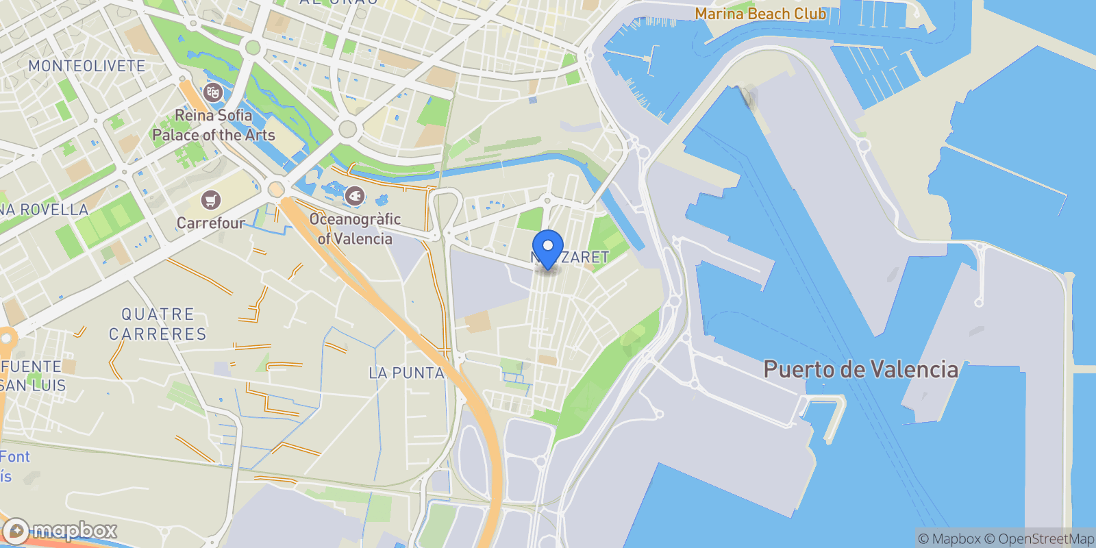 Map showing Natzaret, Valencia, VALENCIA, Valencia, Poblats Maritims, Valencia, Spain.