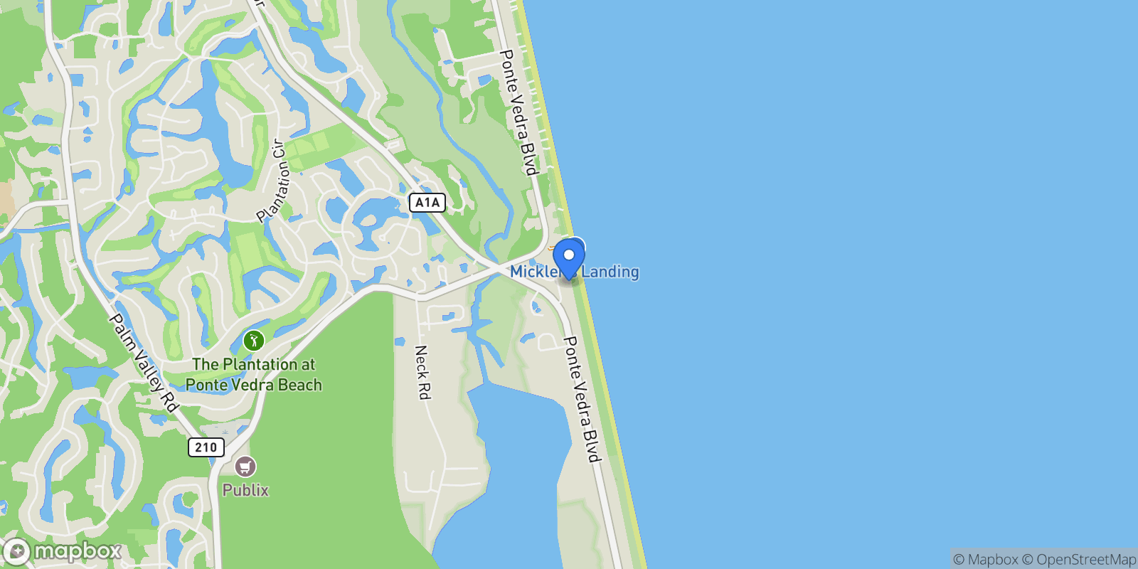 Map showing 1119 Ponte Vedra Boulevard , Ponte Vedra Beach, FL 32082, Ponte Vedra Beach, Florida, United States.