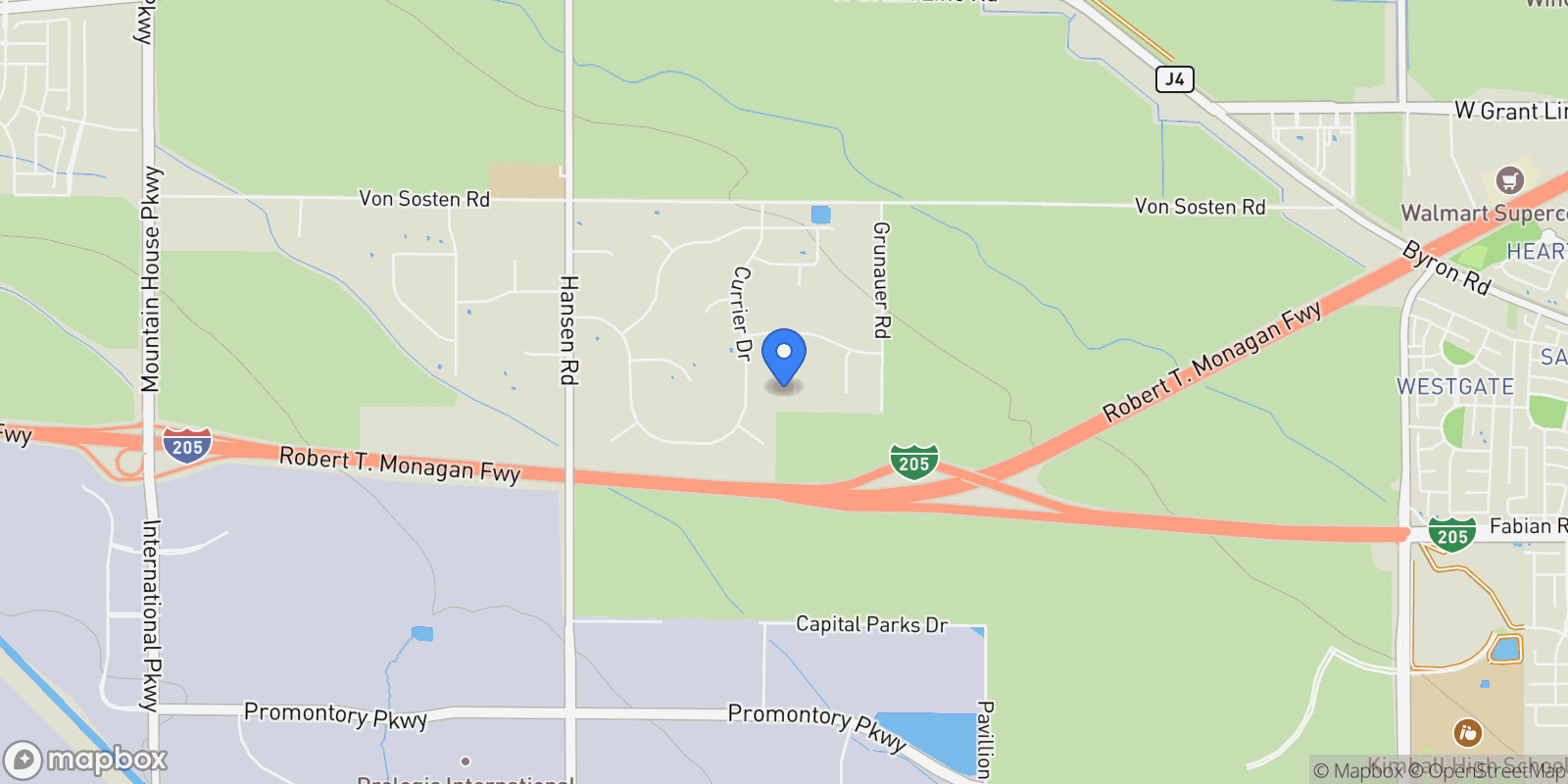 Map showing 23551 Rancho Ramon Ct, Tracy, California, United States.