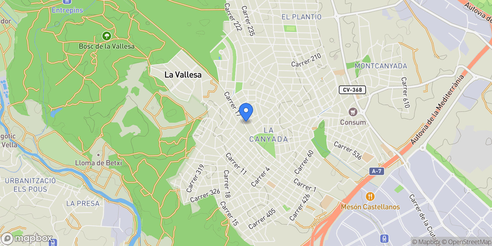 Map showing LA CAÑADA, Paterna, VALENCIA, Paterna, la Canyada, Paterna, Valencian Community.