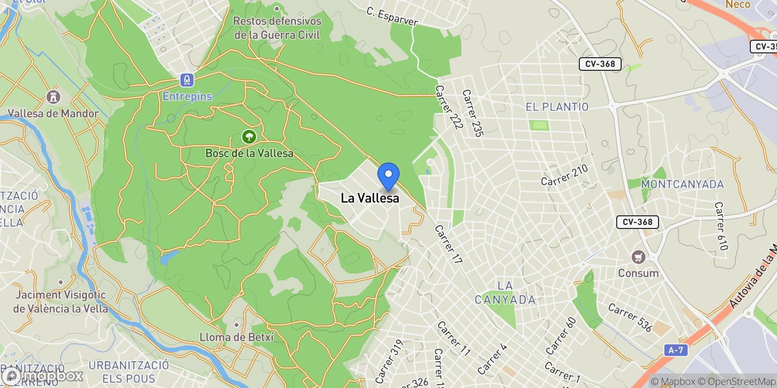 Map showing La Cañada, Paterna, VALENCIA, Paterna, la Canyada, Paterna, Valencian Community.
