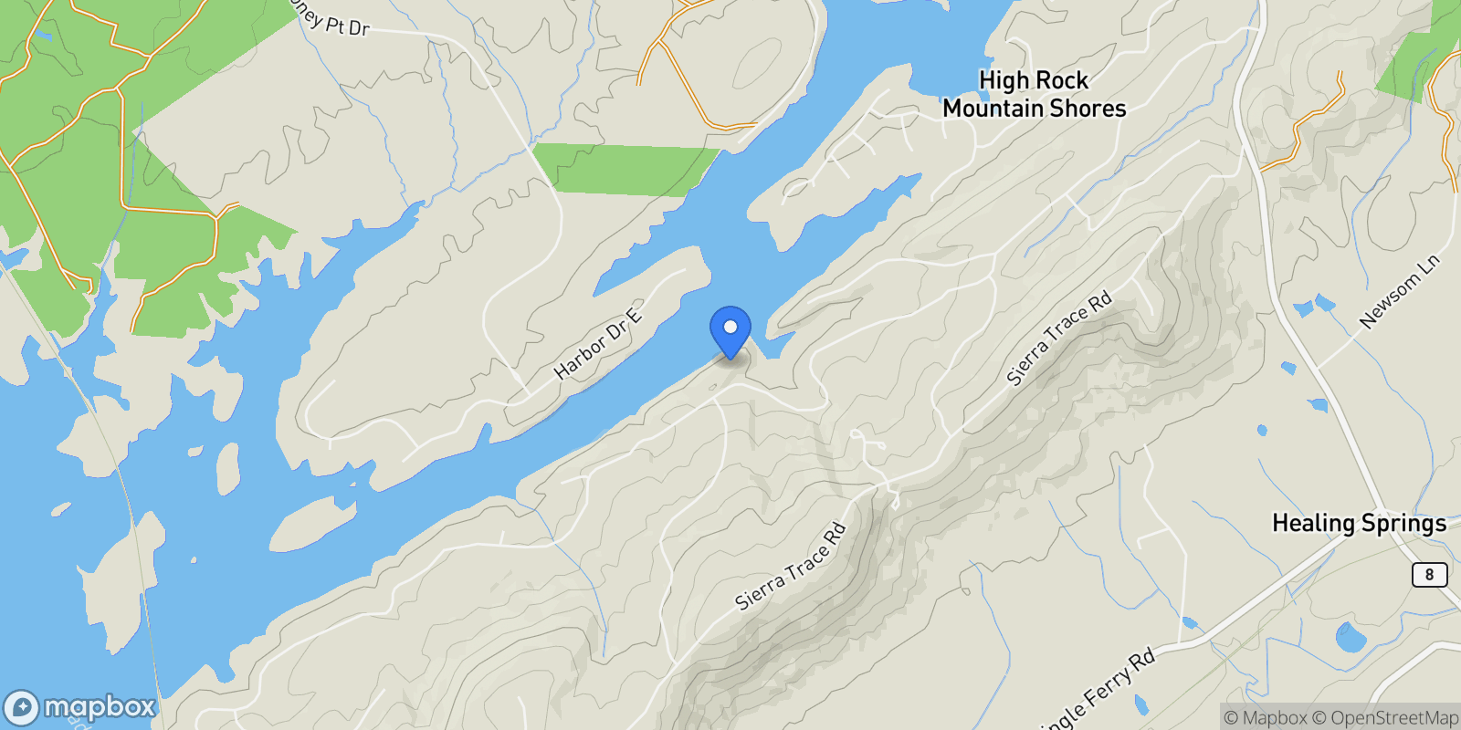 Map showing 1090 Rocky Cove Lane, Denton, NC 27239, Denton, North Carolina, United States.
