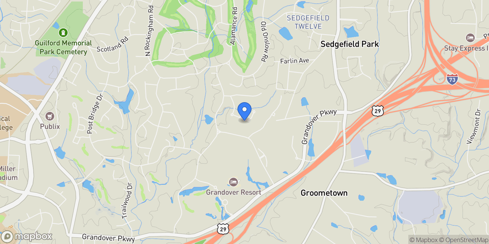 Map showing 4329 Griffins Gate Lane, Greensboro, NC 27407, Greensboro, North Carolina, United States.