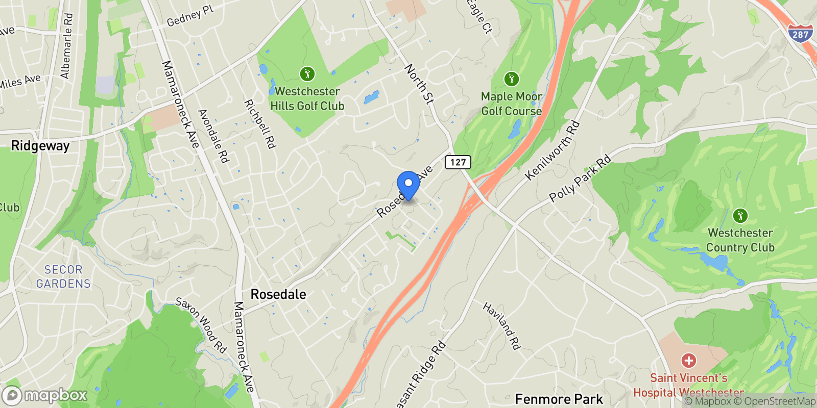 Map showing 455 Rosedale Avenue, White Plains, New York, United States.