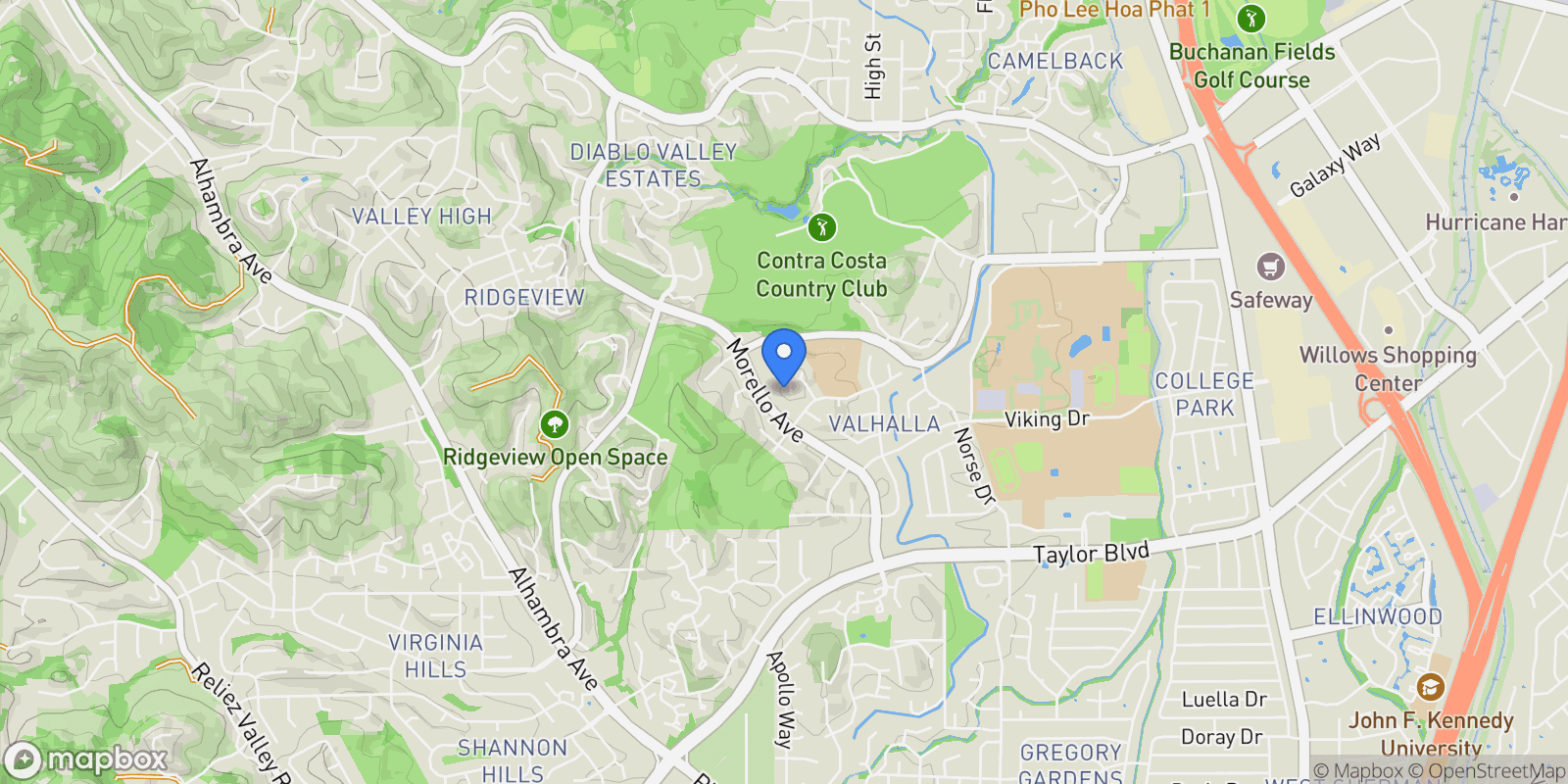 Map showing 8 Skander CT, Pleasant Hill, California, United States.
