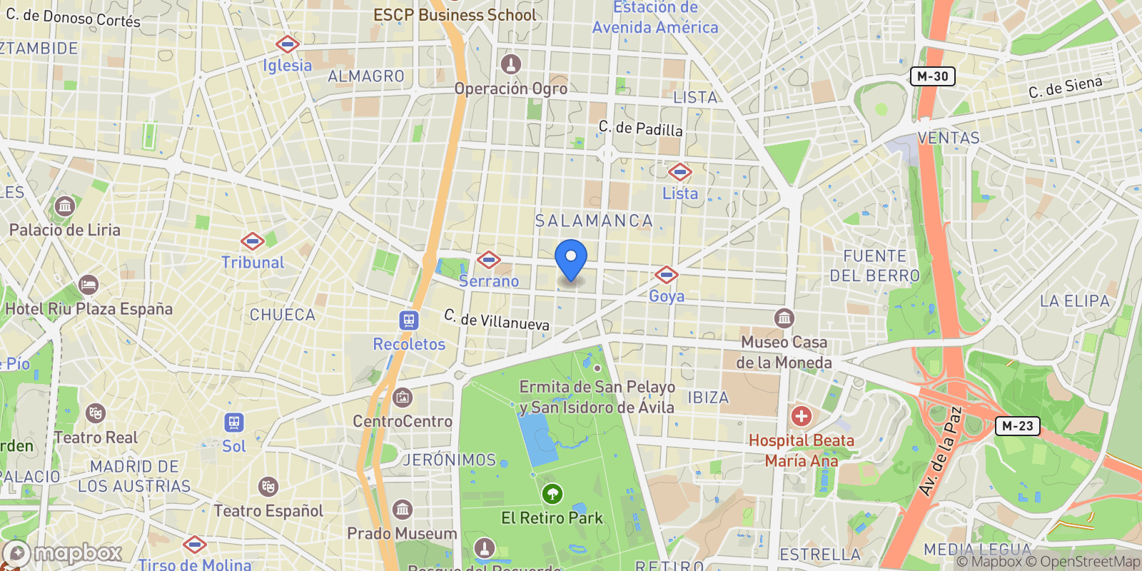 Map showing Calle de Jorge Juan, 28001, Madrid, Madrid, Madrid, Barrio Salamanca, Madrid, Spain.