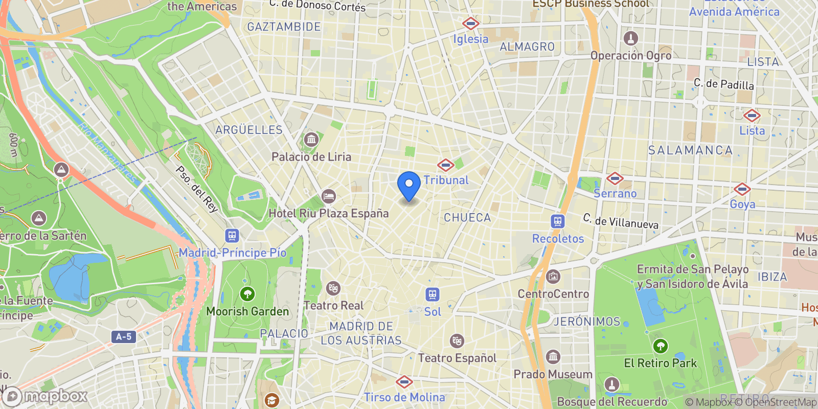 Map showing Calle de Jesús del Valle, 28004, Madrid, Madrid, Madrid, Centro, Madrid, Spain.