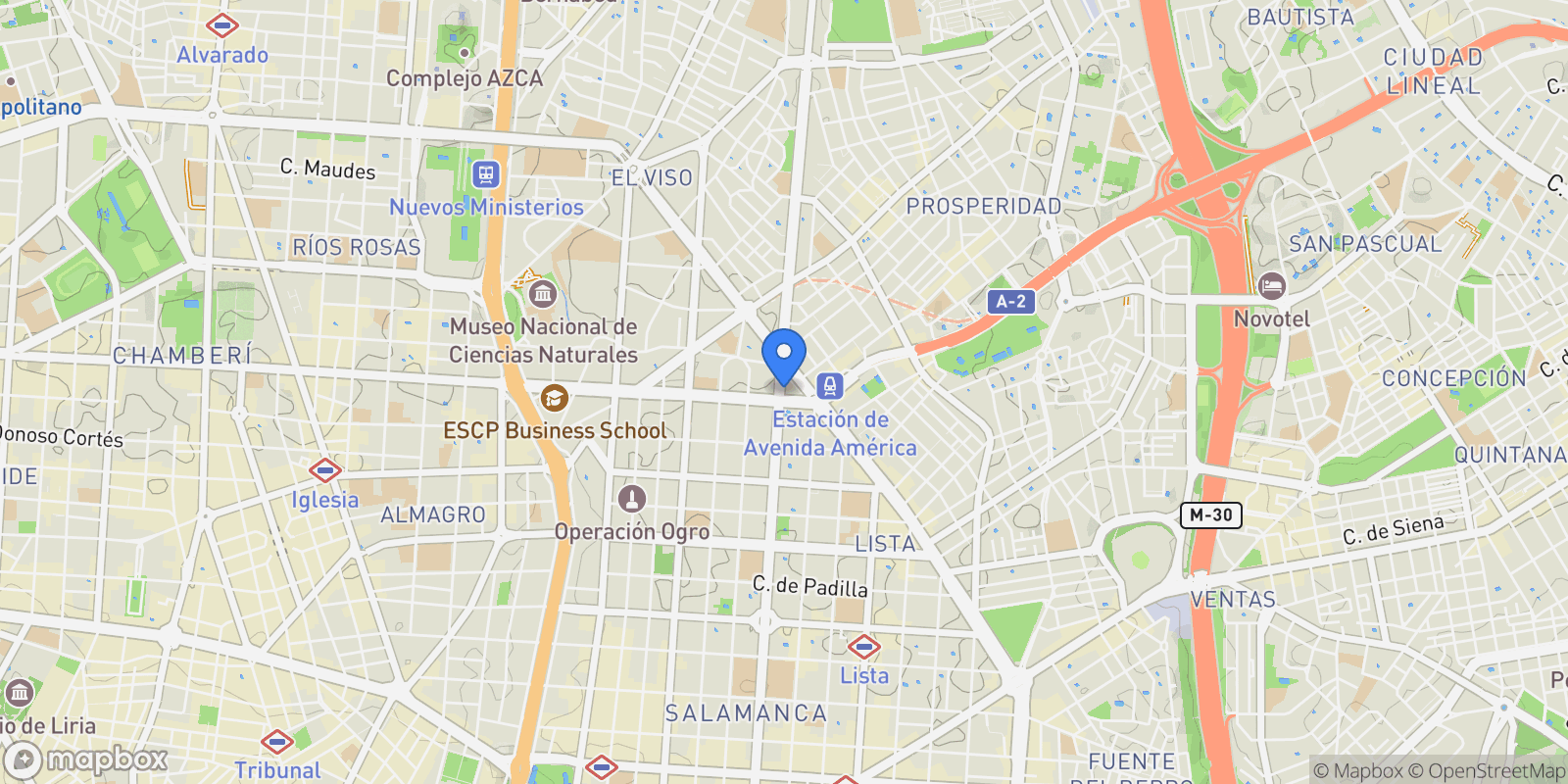 Map showing Calle del Príncipe de Vergara, 28006, Madrid, Madrid, Madrid, Chamartín, Madrid, Spain.