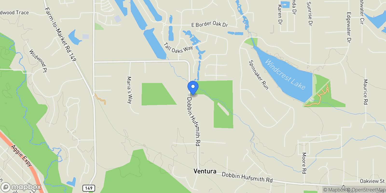 Map showing 32648 Dobbin Huffsmith Road, Magnolia, TX 77354, Magnolia, Texas, United States.