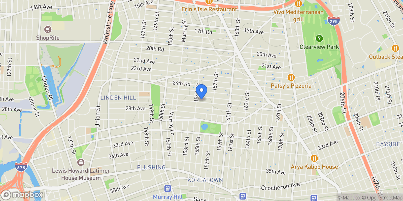 Map showing 154-19 26th Avenue, New York, New York, United States.