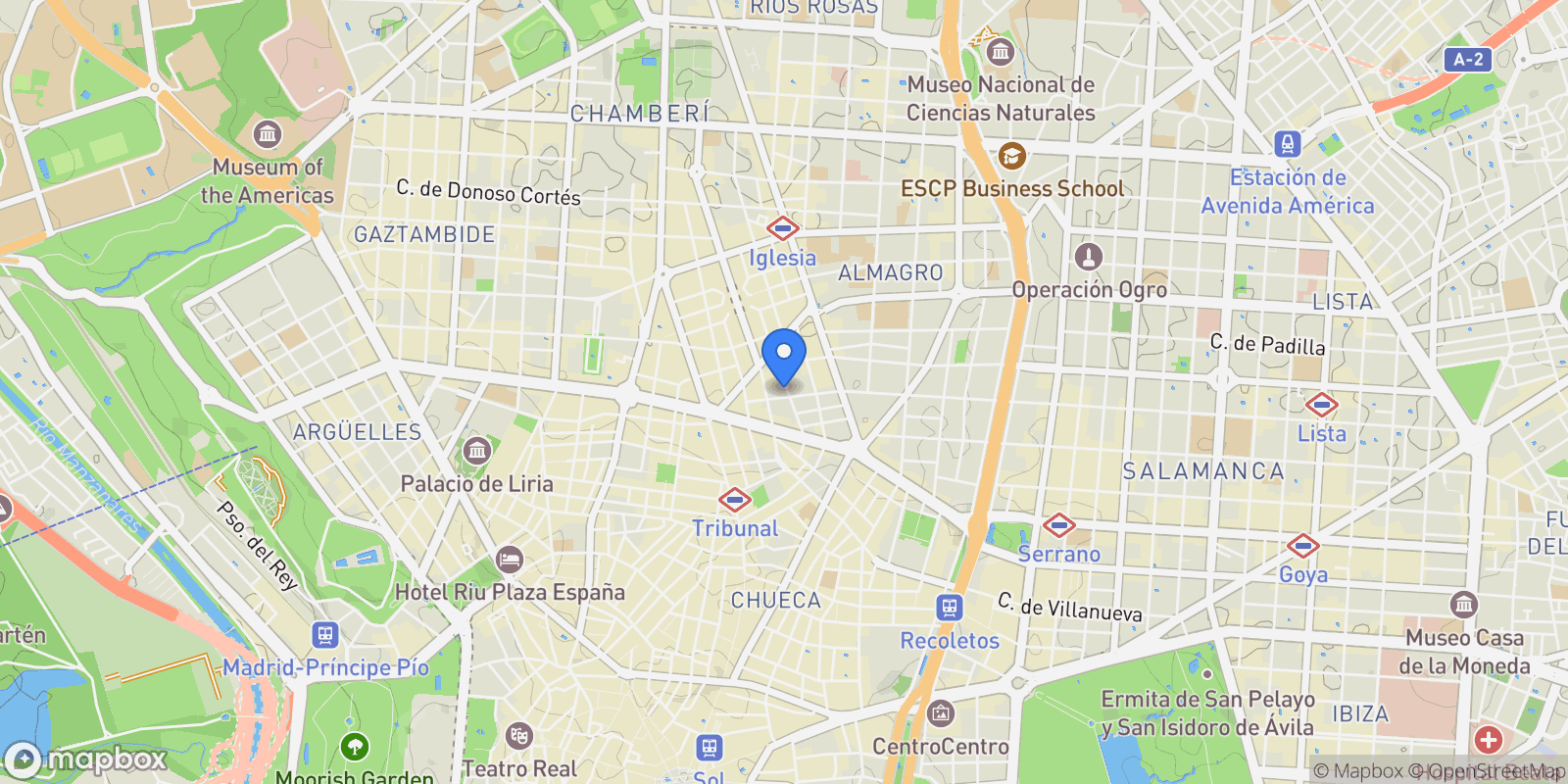 Map showing Calle de Francisco de Rojas, 28010, Madrid, Madrid, Madrid, Chamberi, Madrid, Spain.