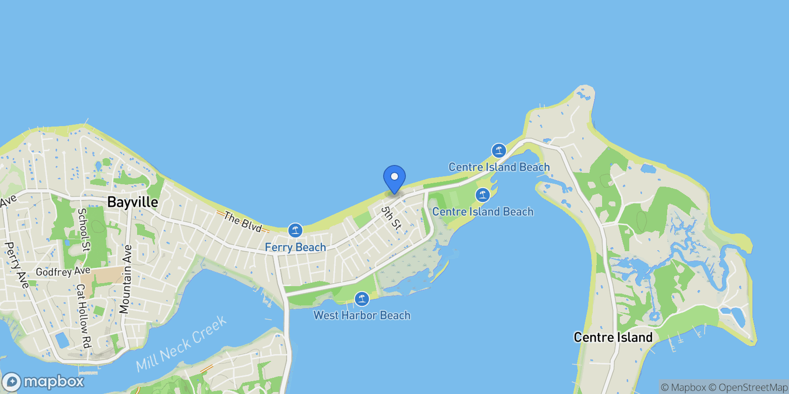 Map showing 19 Pine Lane, Bayville, New York, United States.