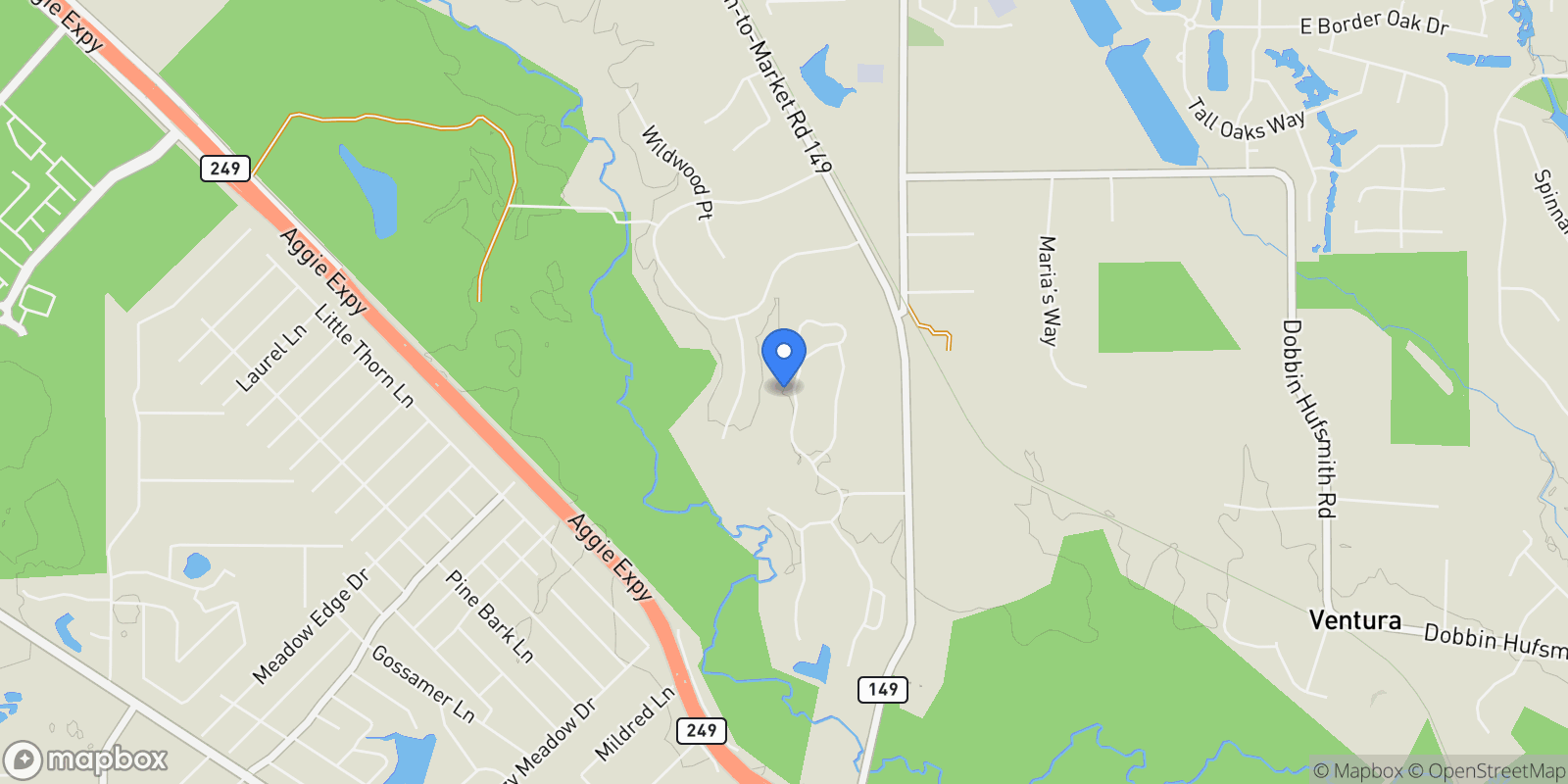 Map showing 37703 Edgewater Drive, Pinehurst, TX 77362, Pinehurst, Texas, United States.
