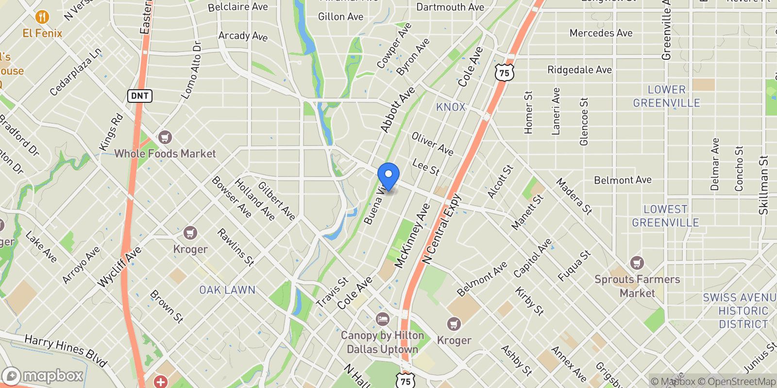 Map showing 3352 Miro Place, Dallas, TX 75204, Dallas, Texas, United States.