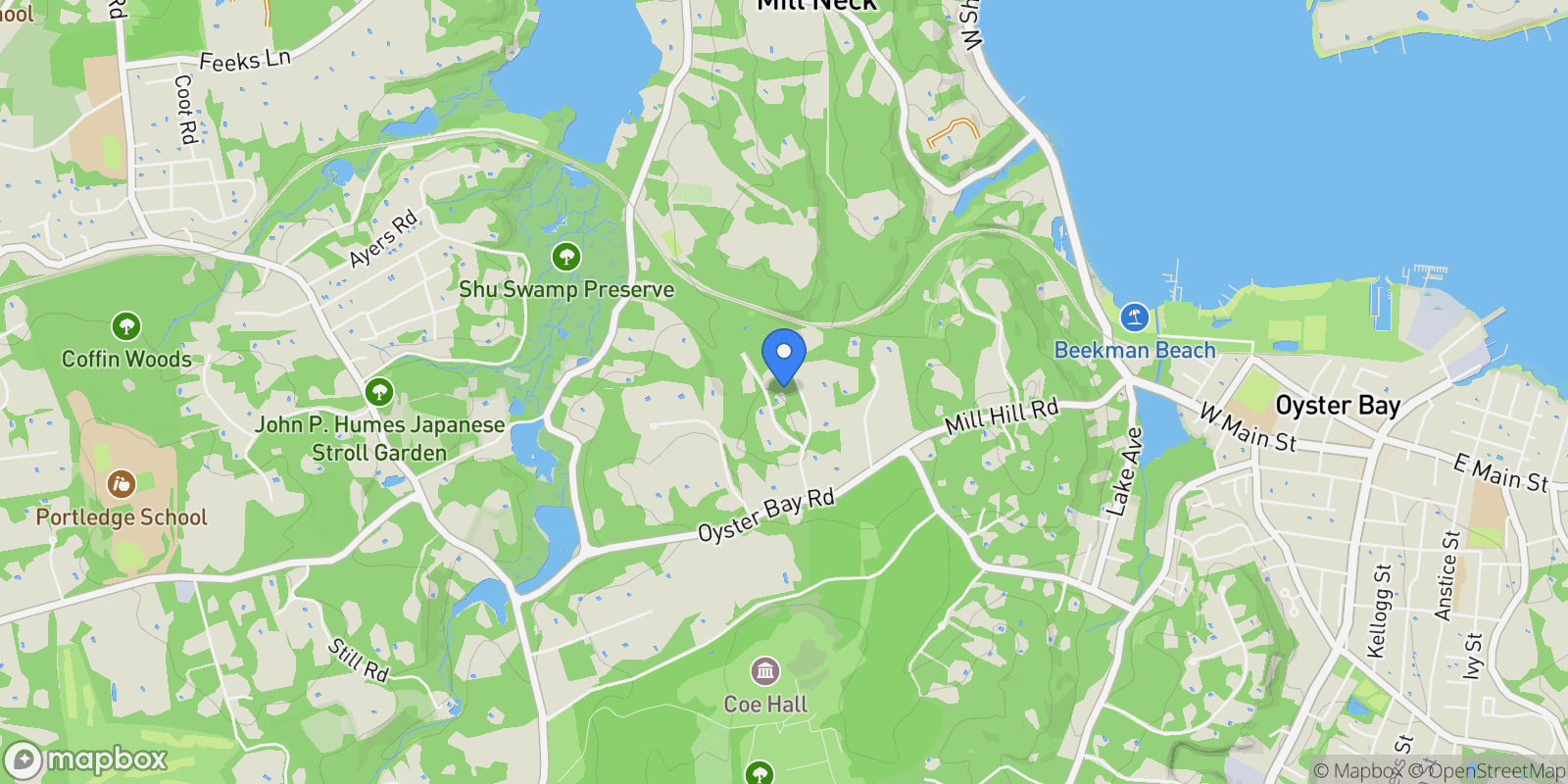 Map showing 339 Meadow Lane, Mill Neck, New York, United States.