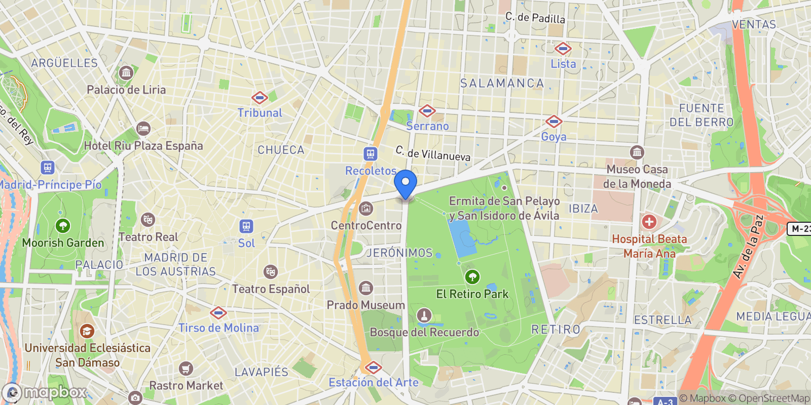 Map showing Calle de Alfonso XII, 28014, Madrid, Madrid, Madrid, Retiro, Madrid, Spain.