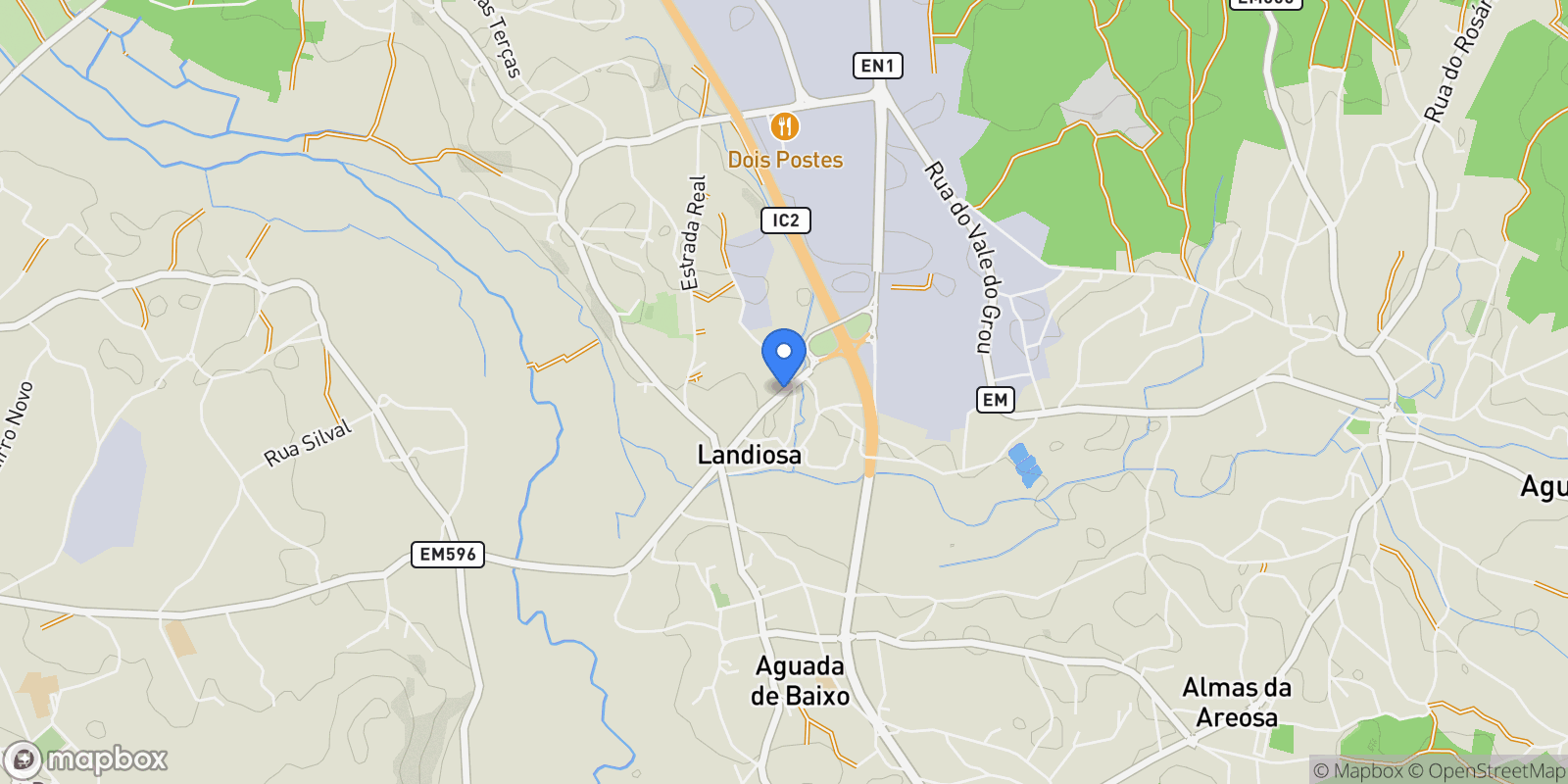 Map showing Barro e Aguada de Baixo, Aveiro District, Portugal.
